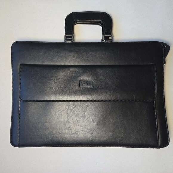 Bugatti Black Leather Briefcase - Picture 1 of 16